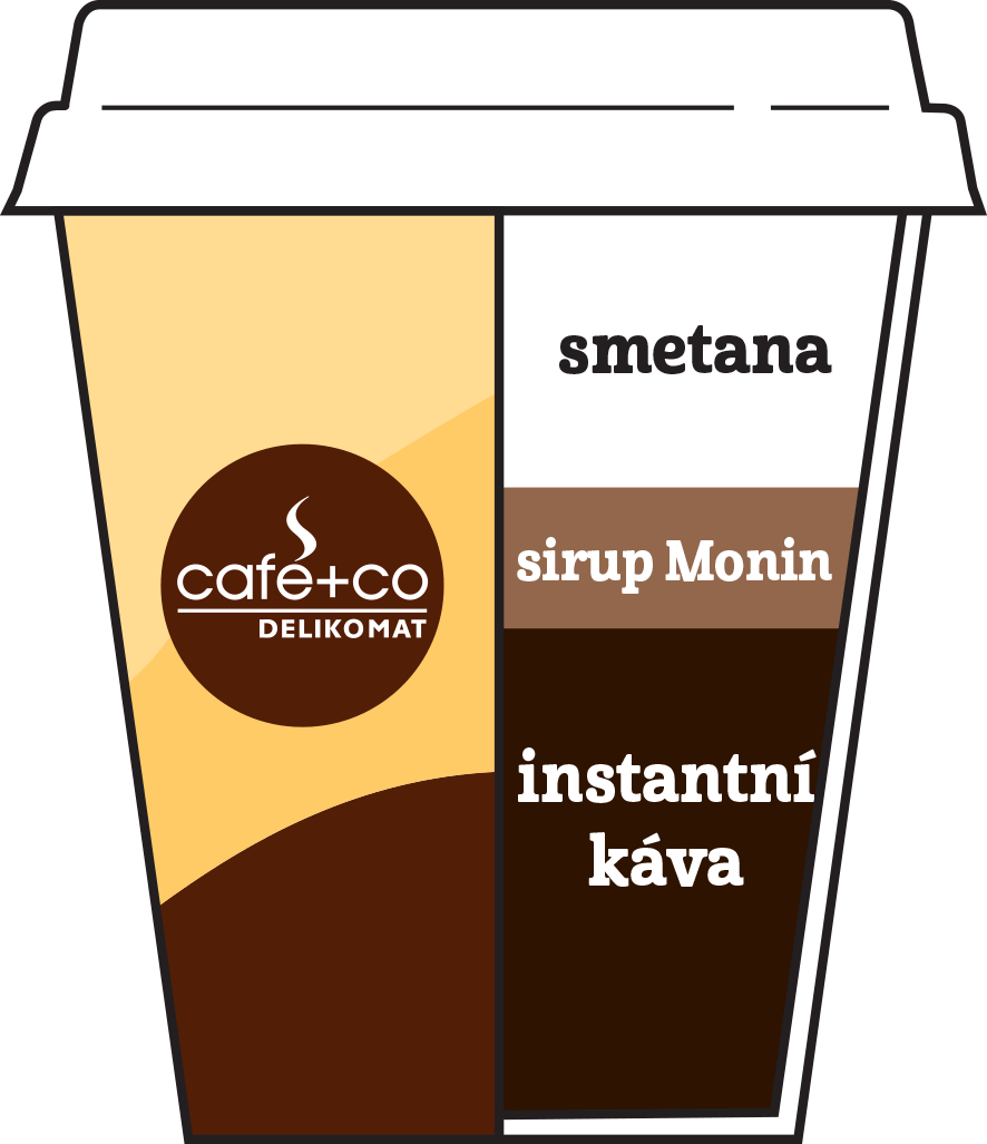 Latte macchiato s příchutí karamel